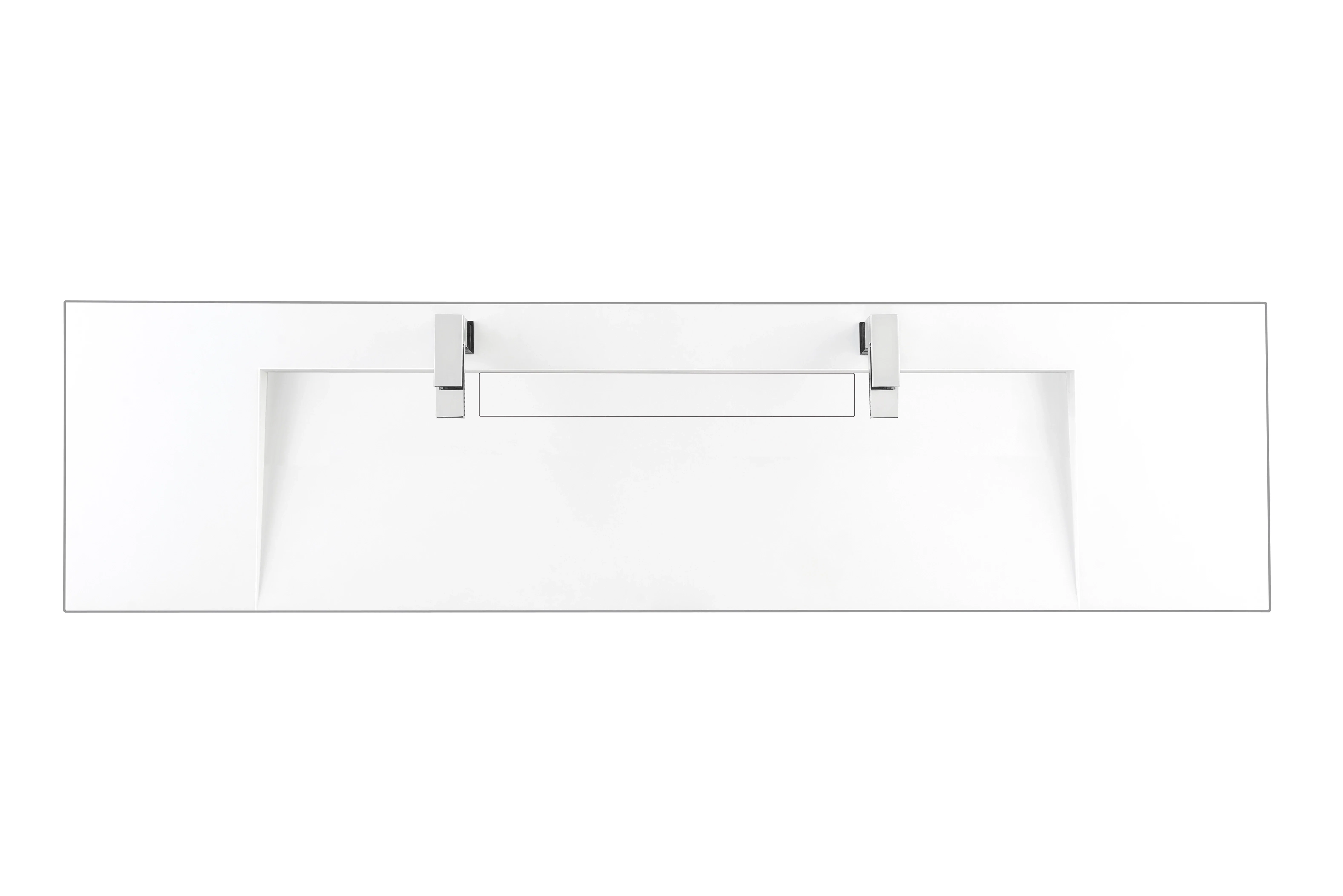 72" Double Top, Composite Stone, Glossy White Finish