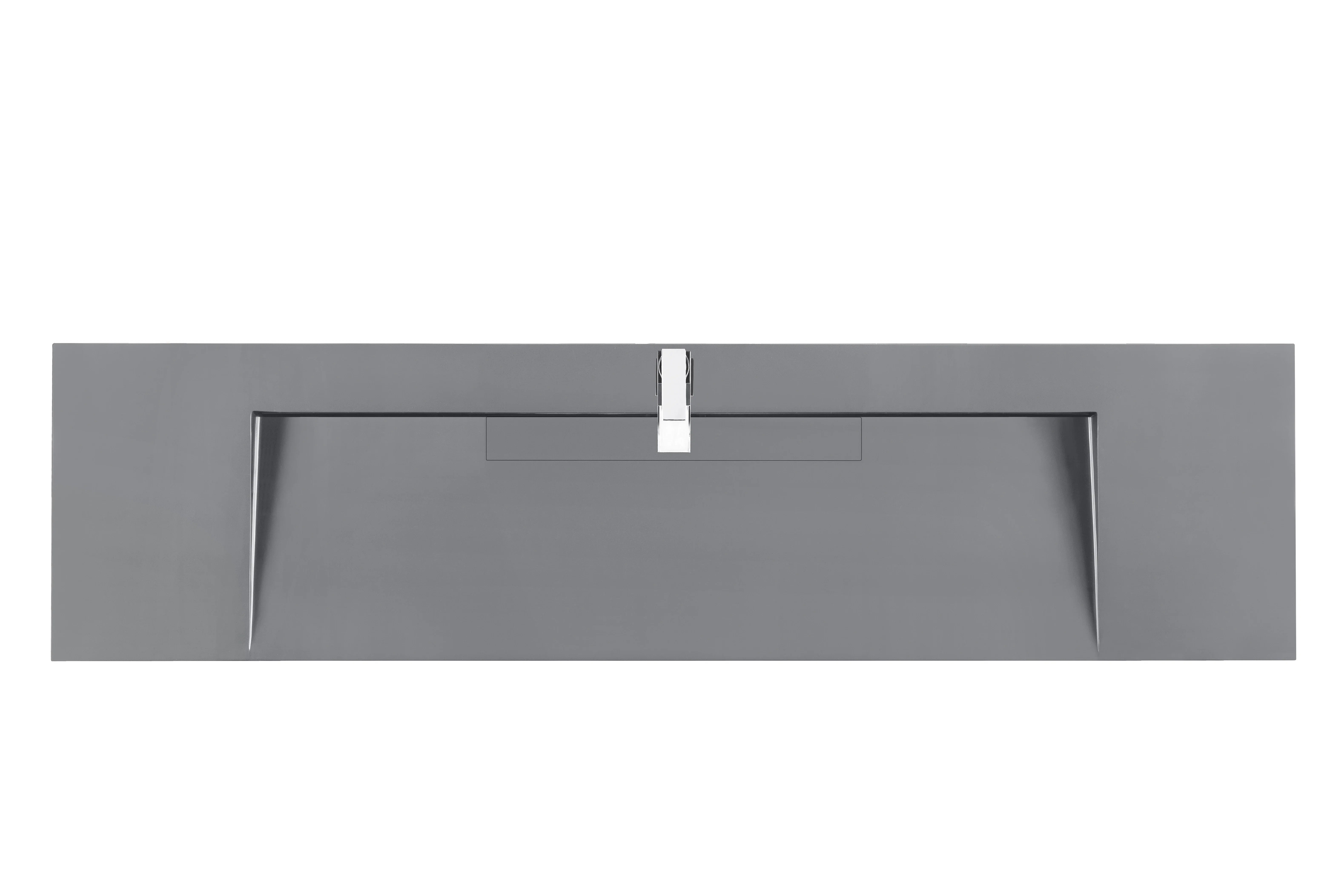 72" Single Top, Composite Stone, Dusk Grey Glossy Finish