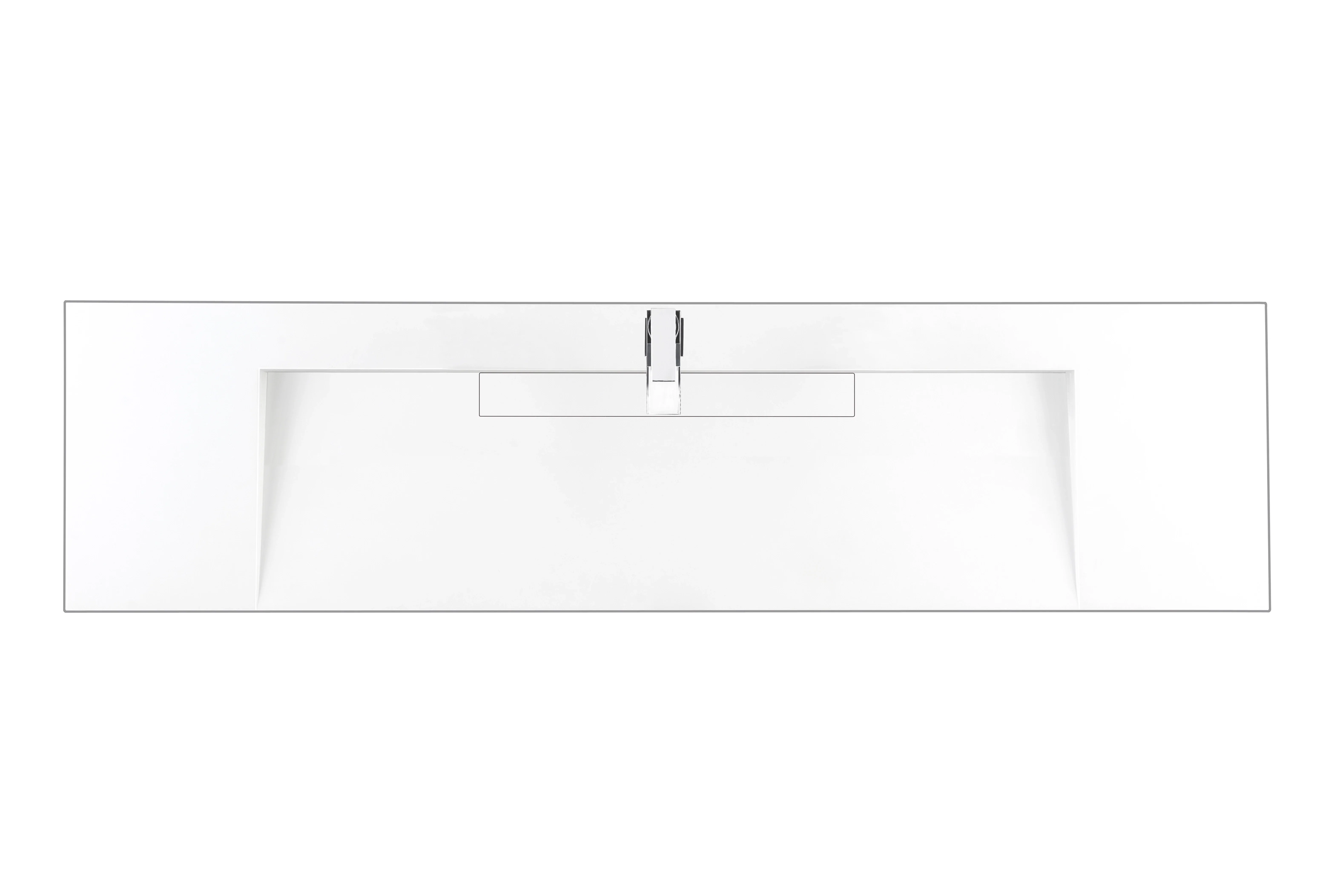 72" Single Top, Composite Stone, Glossy White Finish