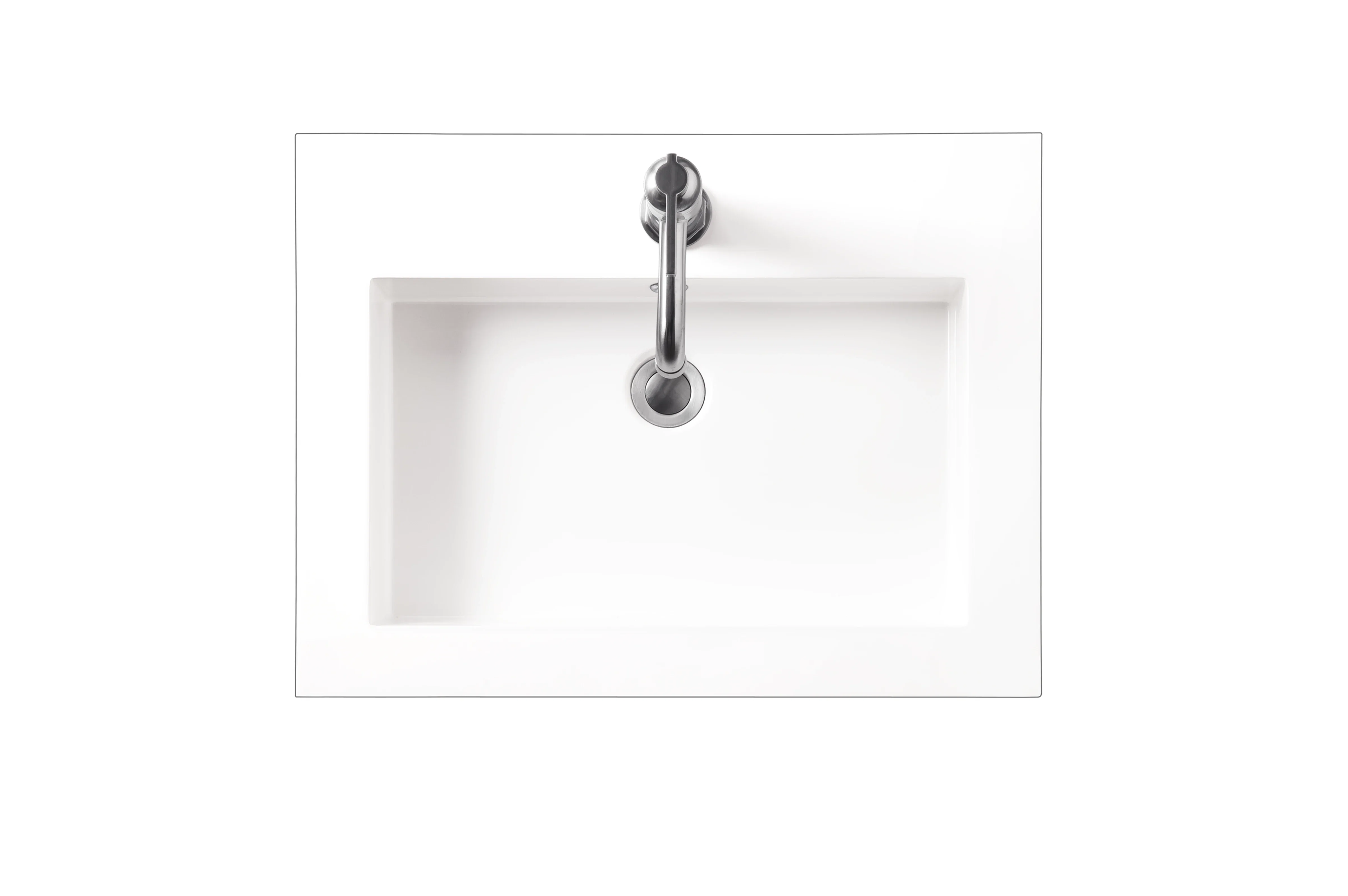 Composite Countertop 23.6" W x 18.1" D Sink, White Glossy