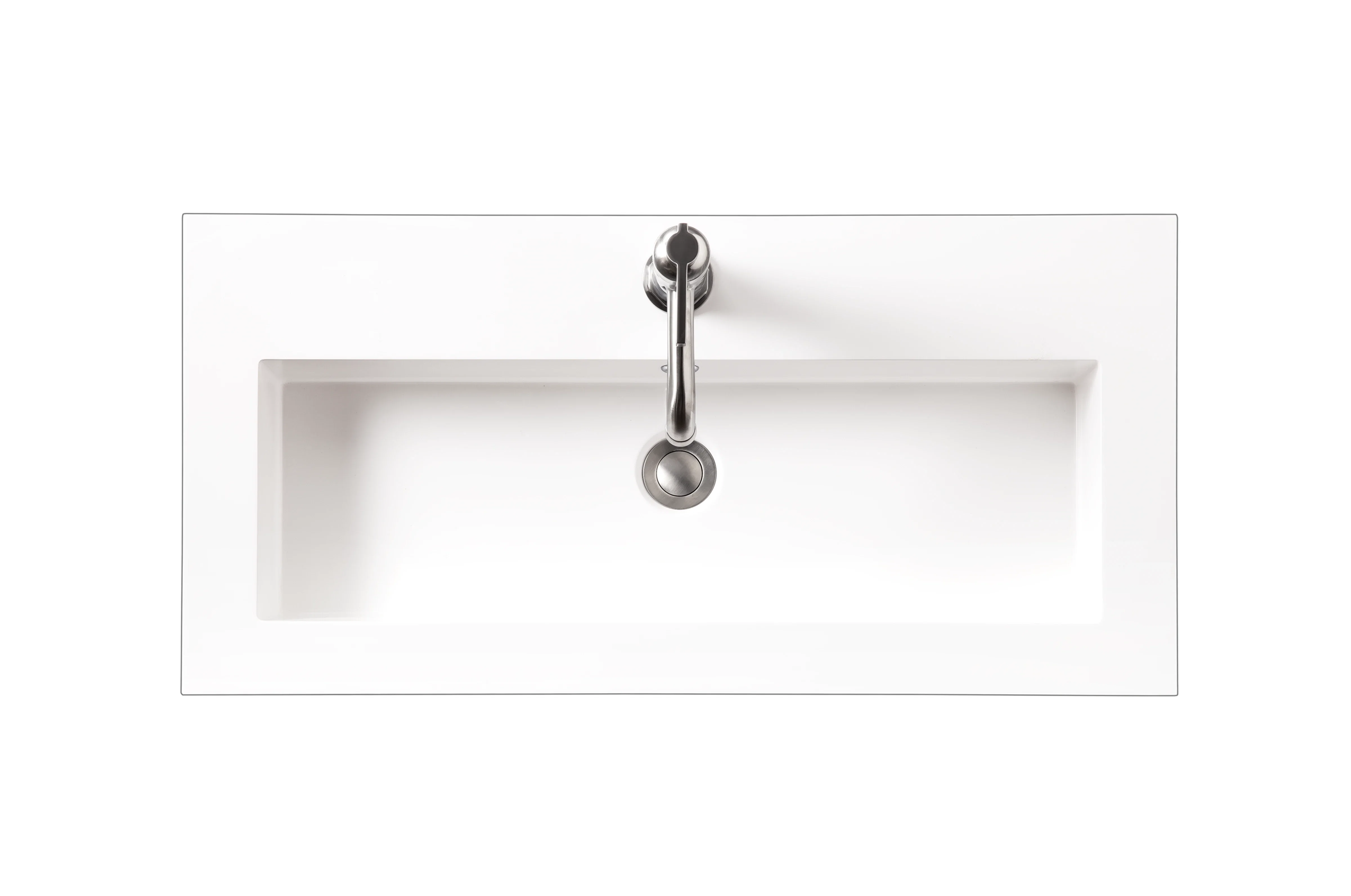 Composite Countertop 31.5" W x 15.4" D Sink, White Glossy