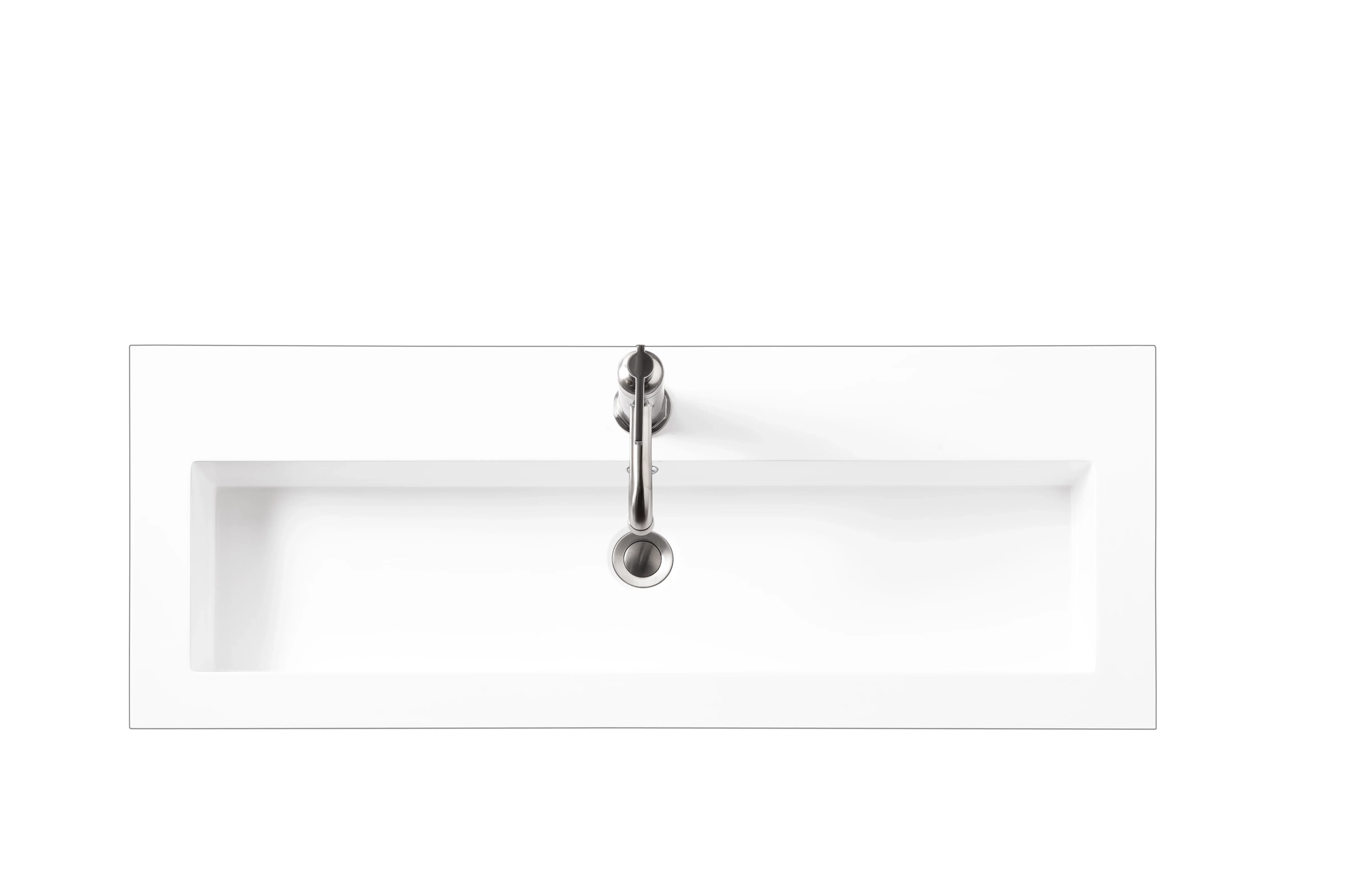 James Martin Vanities Composite Countertop 39.5" W x 15.4" D Sink, White Glossy