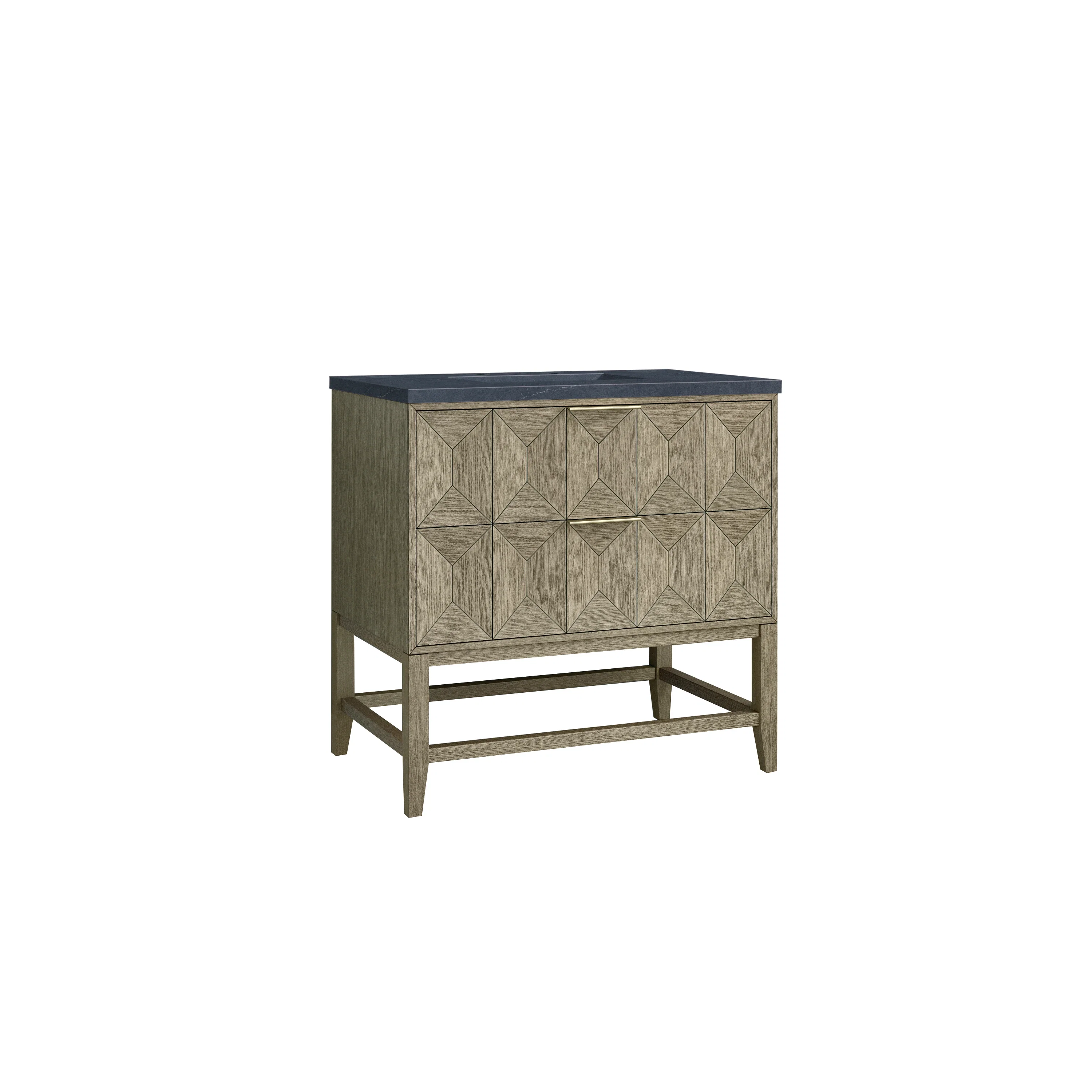 Emmeline 36" Single Vanity, Pebble Oak w/ 3 CM Charcoal Soapstone Top