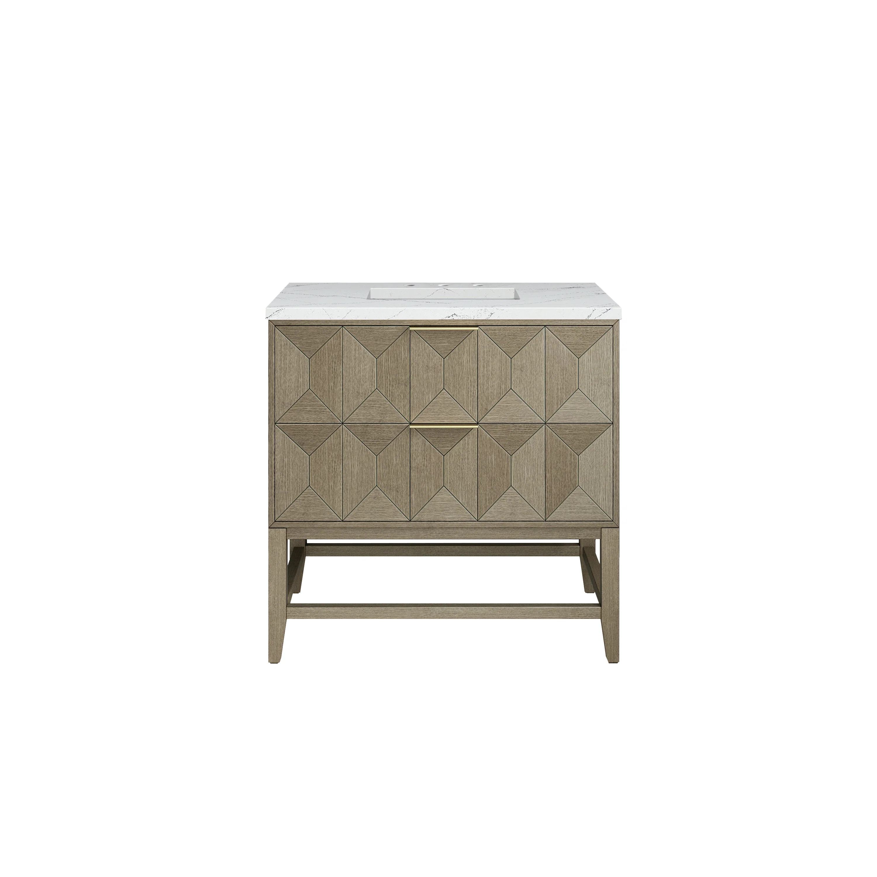 Emmeline 36" Single Vanity, Pebble Oak w/ 3 CM Ethereal Noctis Top