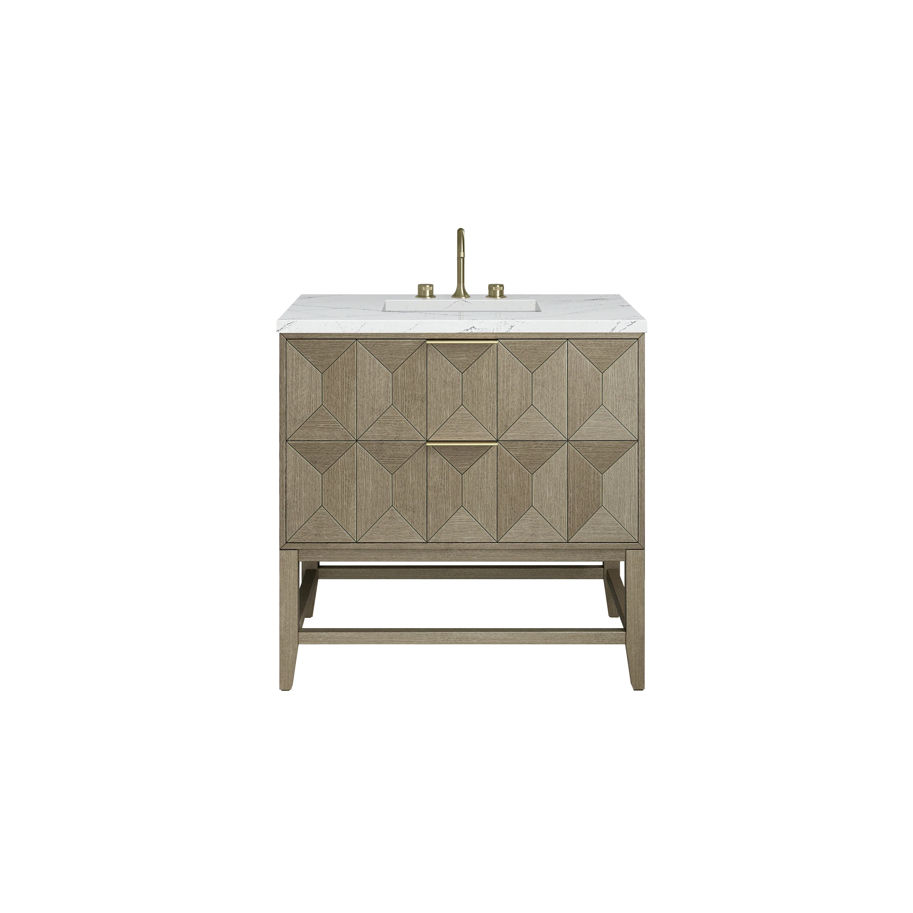 Emmeline 36" Single Vanity, Pebble Oak w/ 3 CM Ethereal Noctis Top