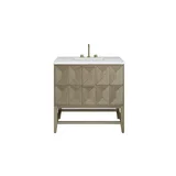 Emmeline 36" Single Vanity, Pebble Oak w/ 3 CM Ethereal Noctis Top