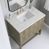 Emmeline 36" Single Vanity, Pebble Oak w/ 3 CM Ethereal Noctis Top