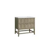 Emmeline 36" Single Vanity, Pebble Oak w/ 3 CM Ethereal Noctis Top