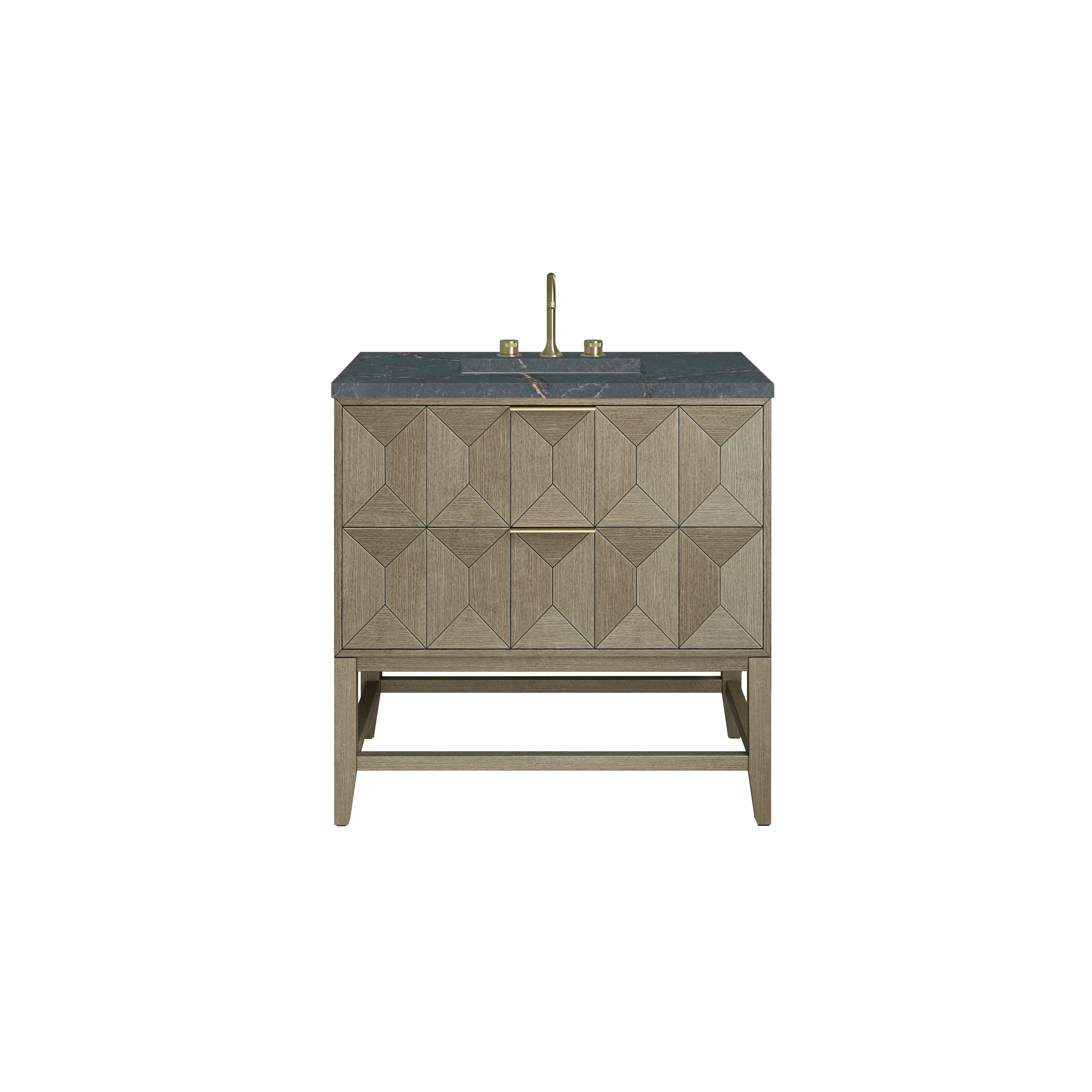 Emmeline 36" Single Vanity, Pebble Oak w/ 3 CM Parisien Bleu Top