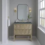 Emmeline 36" Single Vanity, Pebble Oak w/ 3 CM Parisien Bleu Top