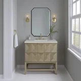Emmeline 36" Single Vanity, Pebble Oak, w/ 3 CM Siberian Silestone Top