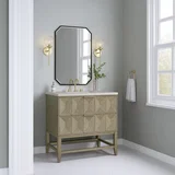 Emmeline 36" Single Vanity, Pebble Oak, w/ 3 CM Siberian Silestone Top