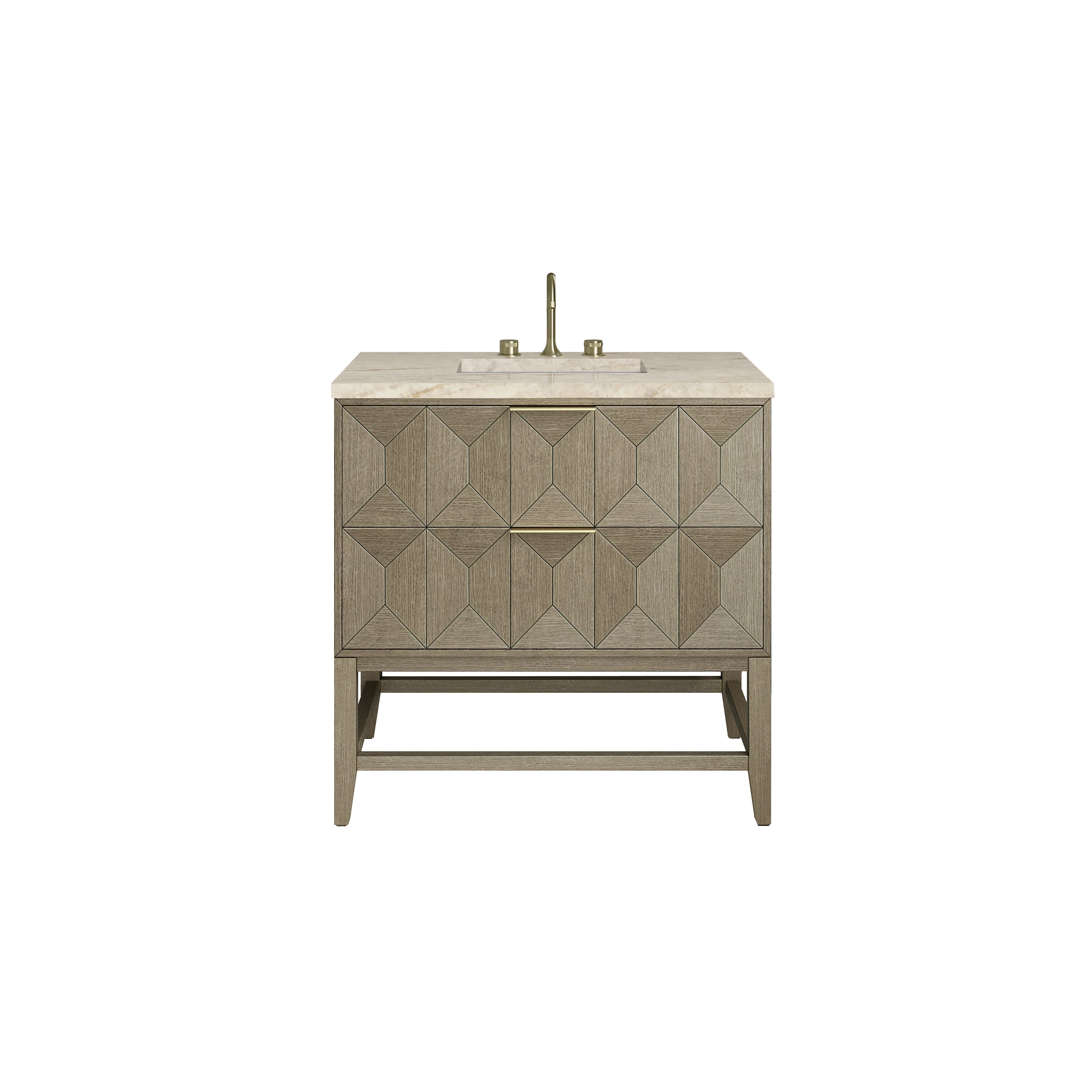 Emmeline 36" Single Vanity, Pebble Oak, w/ 3 CM Tajnar Eclos Top