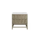 Emmeline 36" Single Vanity, Pebble Oak w/ 3 CM White Zeus Top