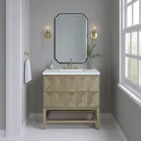 Emmeline 36" Single Vanity, Pebble Oak w/ 3 CM White Zeus Top