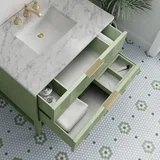Emmeline 36" Single Vanity, Pistachio w/ 3 CM Carrara Marble Top