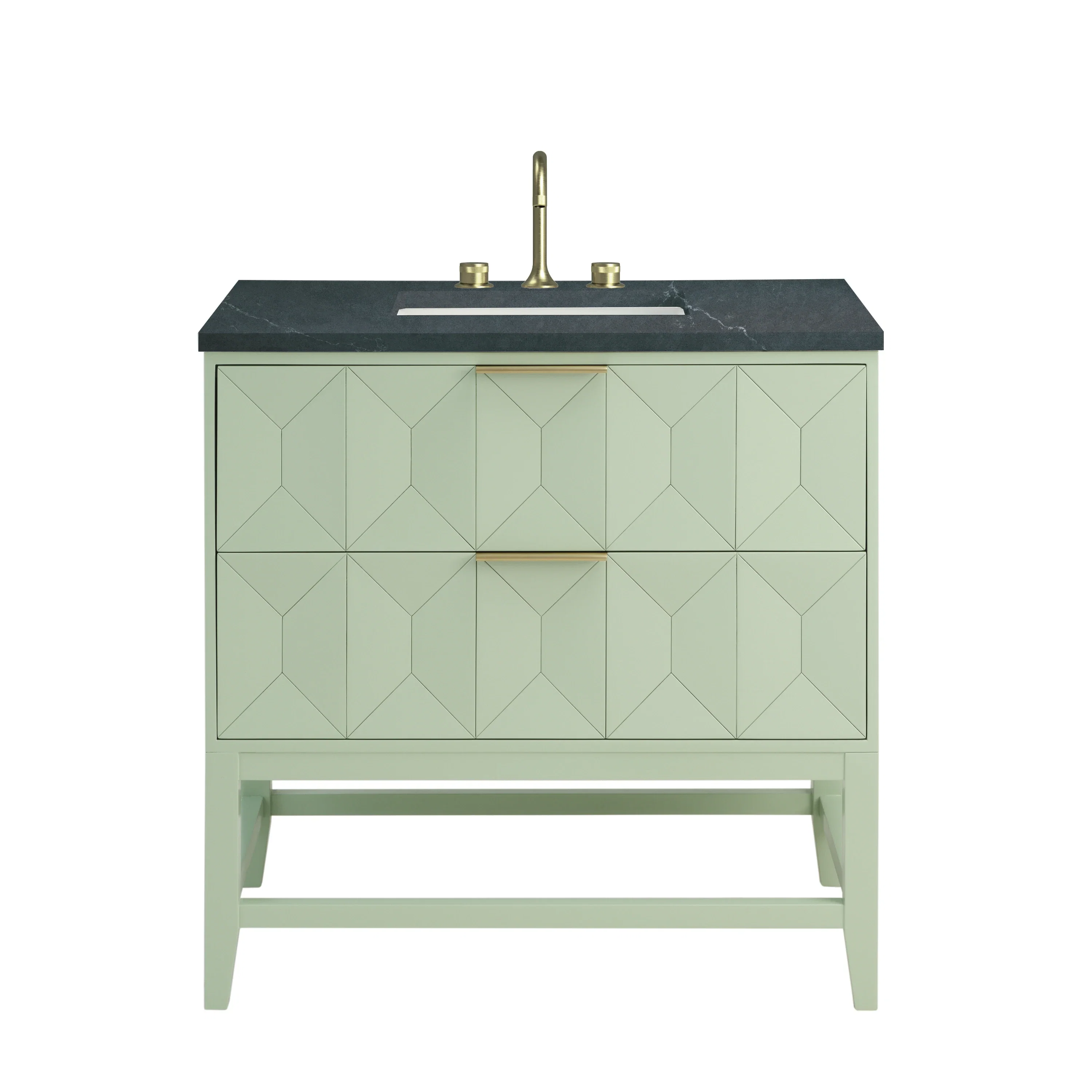 Emmeline 36" Single Vanity, Pistachio w/ 3 CM Charcoal Soapstone Top