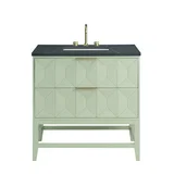 Emmeline 36" Single Vanity, Pistachio w/ 3 CM Charcoal Soapstone Top