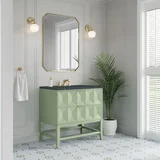 Emmeline 36" Single Vanity, Pistachio w/ 3 CM Charcoal Soapstone Top