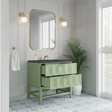 Emmeline 36" Single Vanity, Pistachio w/ 3 CM Charcoal Soapstone Top