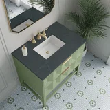 Emmeline 36" Single Vanity, Pistachio w/ 3 CM Charcoal Soapstone Top