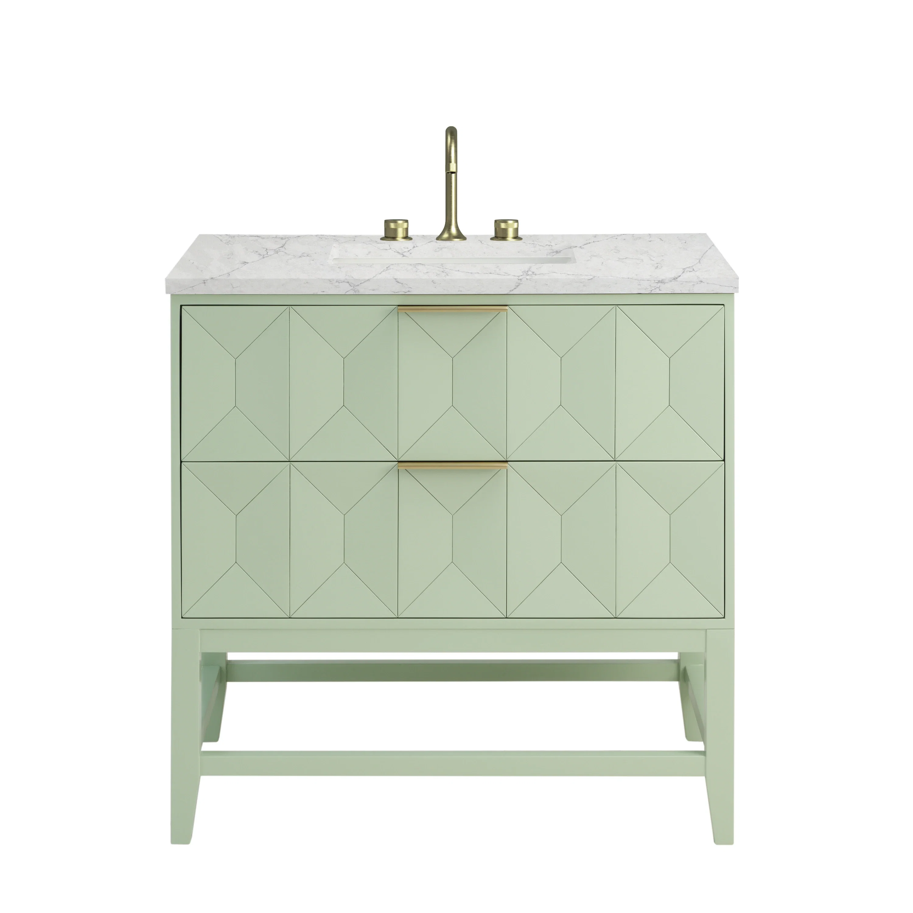 Emmeline 36" Single Vanity, Pistachio w/ 3 CM Eternal Jasmine Pearl Top