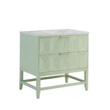 Emmeline 36" Single Vanity, Pistachio w/ 3 CM Eternal Jasmine Pearl Top