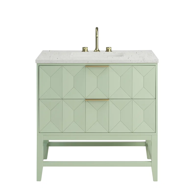 Emmeline 36" Single Vanity, Pistachio w/ 3 CM Lime Delight Top