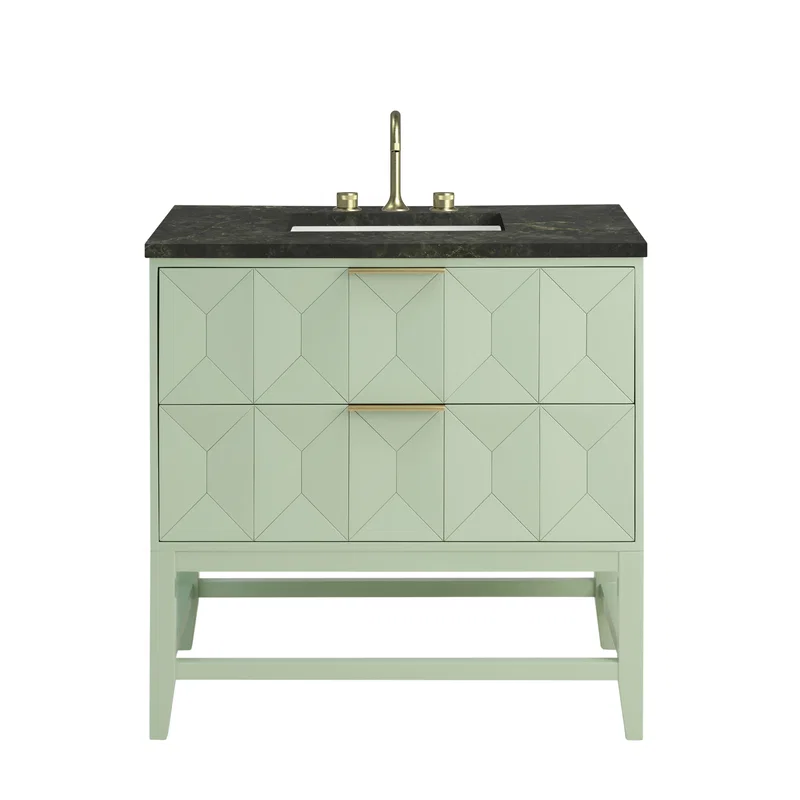 Emmeline 36" Single Vanity, Pistachio, w/ 3 CM Phantome Eclos Top