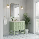 Emmeline 36" Single Vanity, Pistachio, w/ 3 CM Siberian Silestone Top
