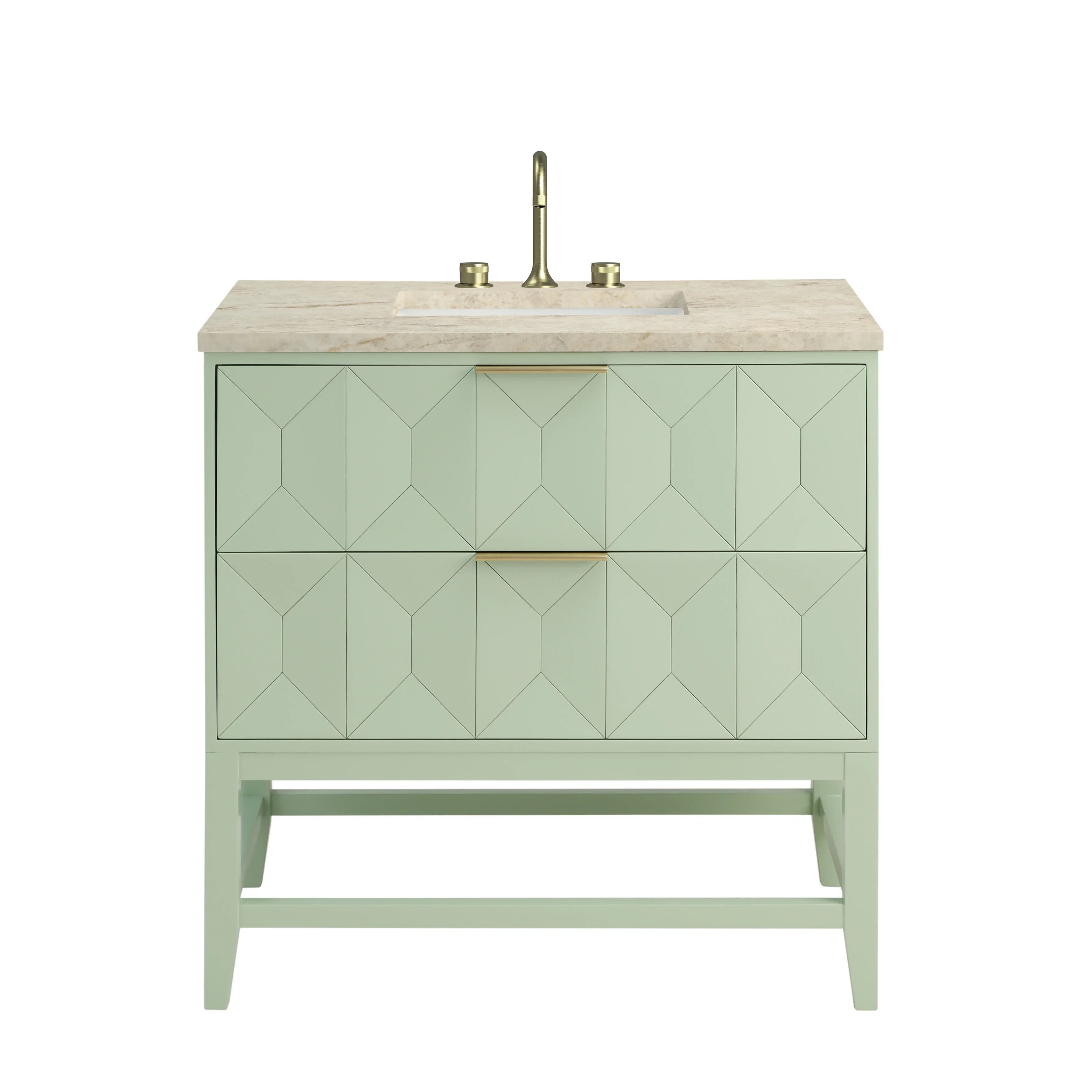 Emmeline 36" Single Vanity, Pistachio, w/ 3 CM Tajnar Eclos Top