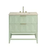 Emmeline 36" Single Vanity, Pistachio, w/ 3 CM Tajnar Eclos Top