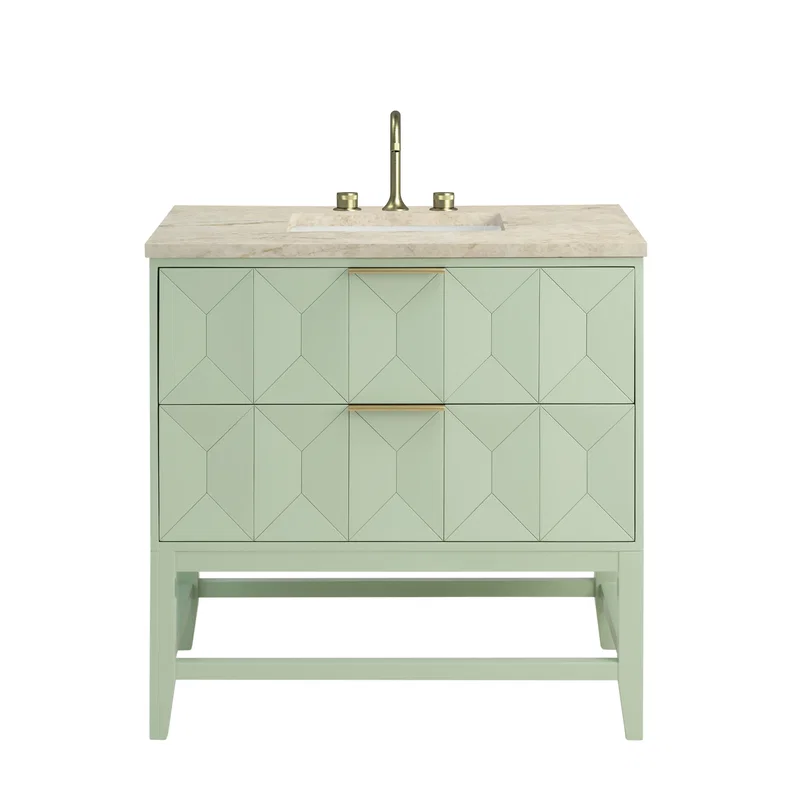 Emmeline 36" Single Vanity, Pistachio, w/ 3 CM Tajnar Eclos Top