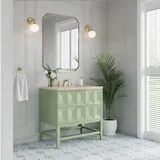 Emmeline 36" Single Vanity, Pistachio, w/ 3 CM Tajnar Eclos Top