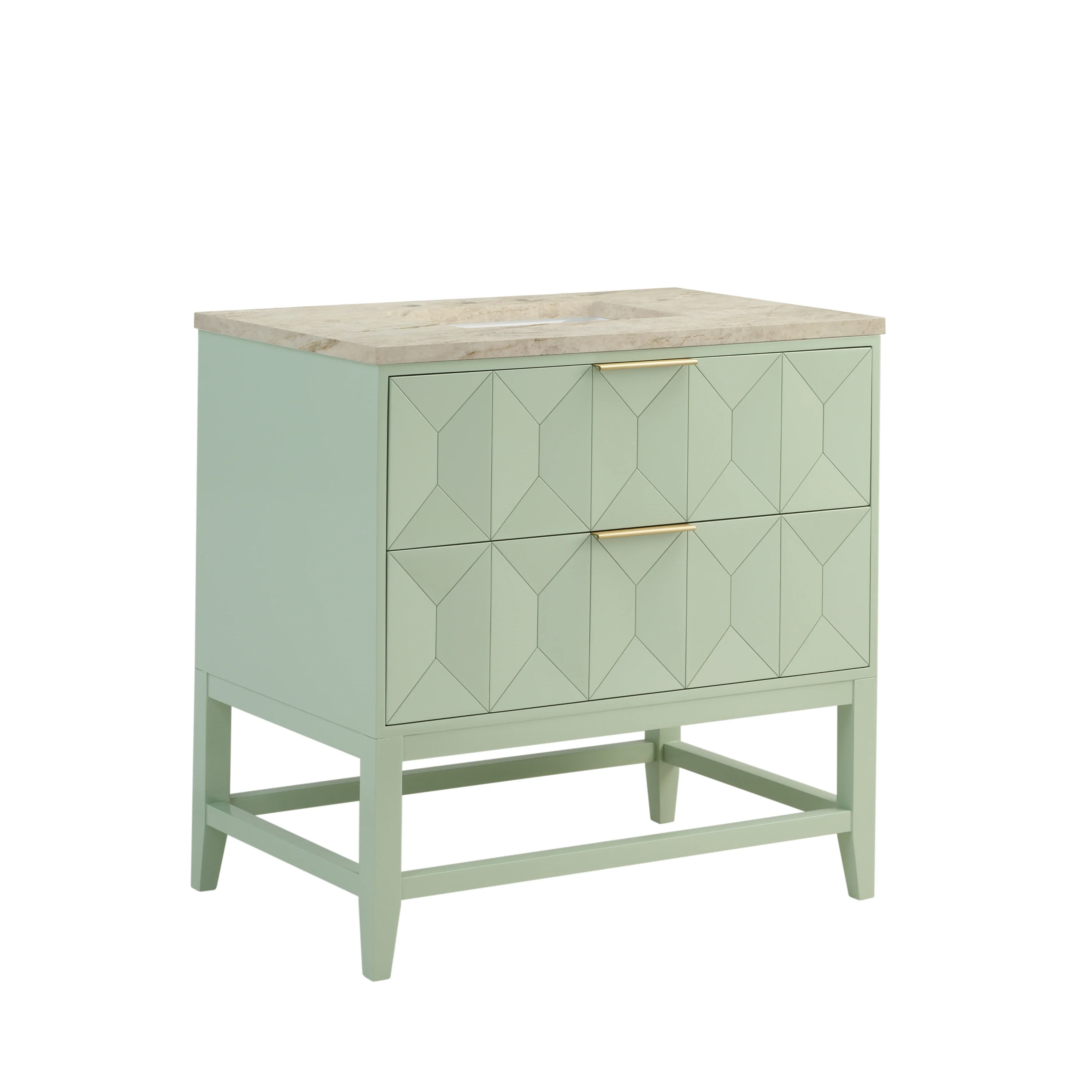 Emmeline 36" Single Vanity, Pistachio, w/ 3 CM Tajnar Eclos Top