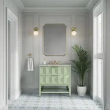 Emmeline 36" Single Vanity, Pistachio w/ 3 CM Victorian Silver Top