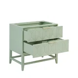 Emmeline 36" Single Vanity, Pistachio w/ 3 CM Victorian Silver Top