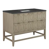 Emmeline 48" Single Vanity, Pebble Oak w/ 3 CM Charcoal Soapstone Silestone Top