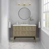 Emmeline 48" Single Vanity, Pebble Oak w/ 3 CM Ethereal Noctis Silestone Top