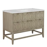 Emmeline 48" Single Vanity, Pebble Oak w/ 3 CM Ethereal Noctis Silestone Top
