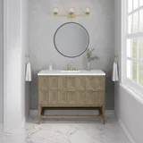 Emmeline 48" Single Vanity, Pebble Oak w/ 3 CM Lime Delight Silestone Top