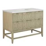 Emmeline 48" Single Vanity, Pebble Oak w/ 3 CM Lime Delight Silestone Top