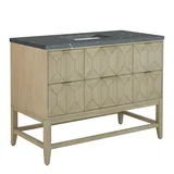 Emmeline 48" Single Vanity, Pebble Oak w/ 3 CM Parisien Bleu Silestone Top