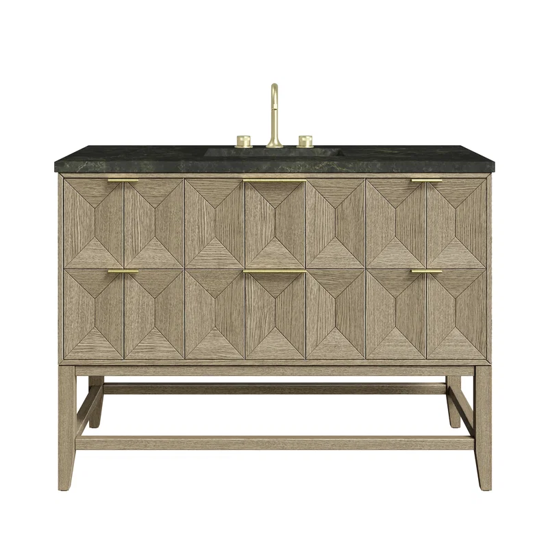 Emmeline 48" Single Vanity, Pebble Oak, w/ 3 CM Phantome Eclos Top