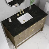 Emmeline 48" Single Vanity, Pebble Oak, w/ 3 CM Phantome Eclos Top