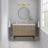 Emmeline 48" Single Vanity, Pebble Oak, w/ 3 CM Siberian Silestone Top