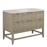 Emmeline 48" Single Vanity, Pebble Oak, w/ 3 CM Siberian Silestone Top