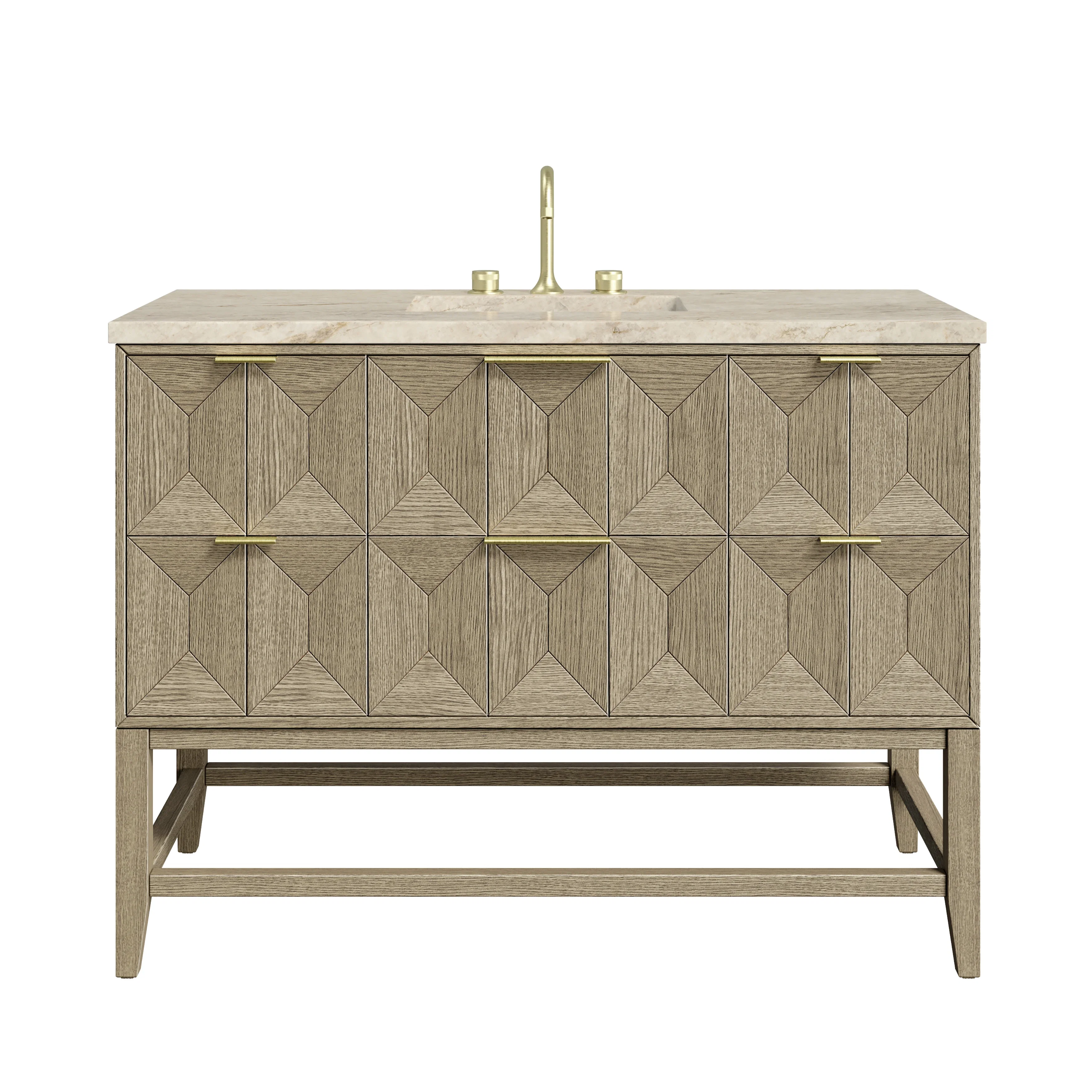 Emmeline 48" Single Vanity, Pebble Oak, w/ 3 CM Tajnar Eclos Top