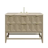 Emmeline 48" Single Vanity, Pebble Oak, w/ 3 CM Tajnar Eclos Top