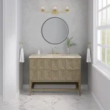 Emmeline 48" Single Vanity, Pebble Oak, w/ 3 CM Tajnar Eclos Top